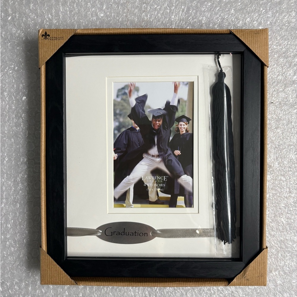 Lawrence Frames Black Wood Dbl Mat 4x6 Graduate